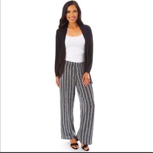 NWOT Apt. 9 Black Stripe Wide Leg Pull on Pants